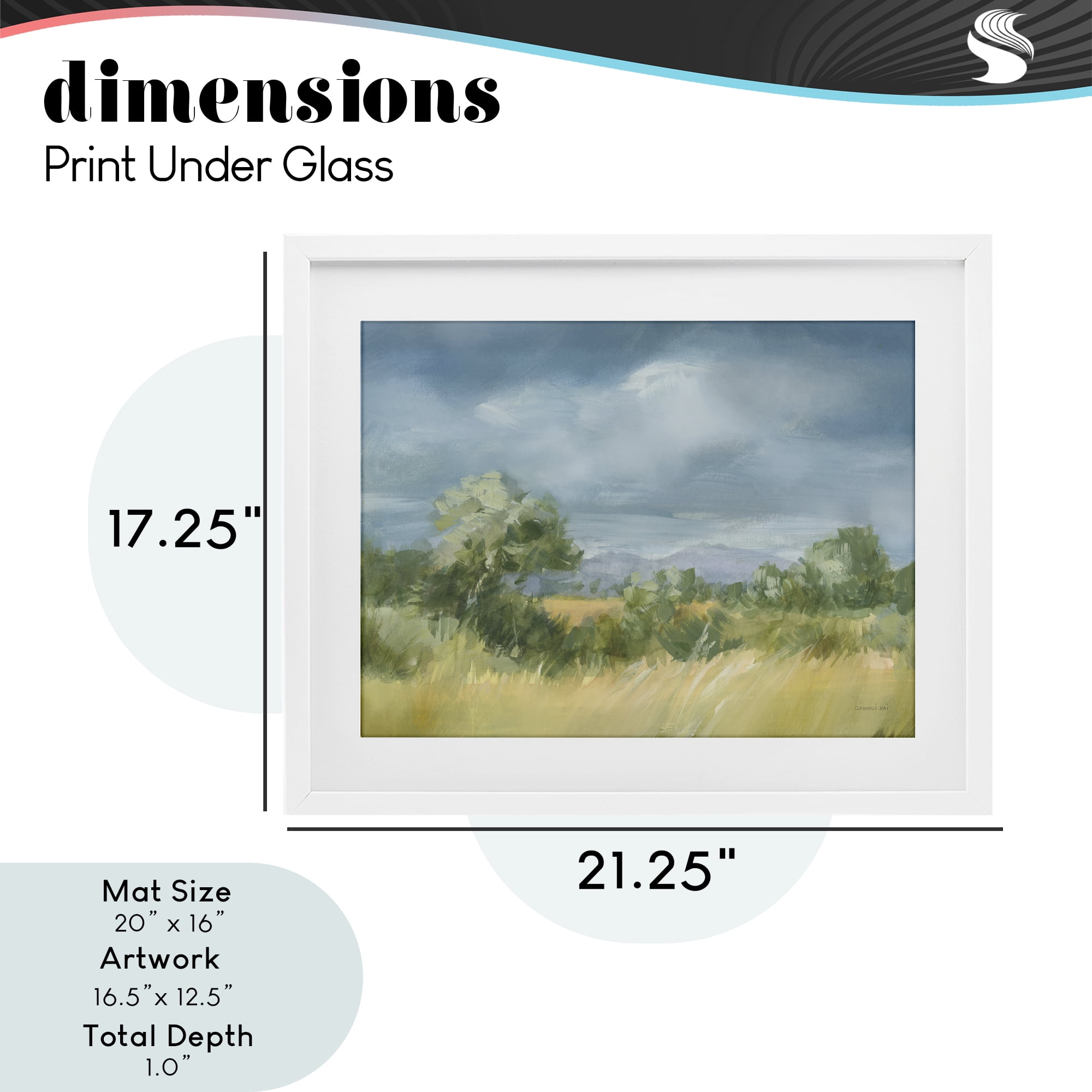 Stupell Industries Whispering Winds Countryside White Framed Print Under Glass, design by Danhui Nai