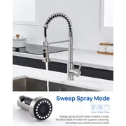 GAGALIFE Brushed Nickel Pull Down Kitchen Sink Faucet Head Replacement with 15 Adapters, 3 Functions Plastic Kitchen Sink Sprayer Nozzle Replacement for Kitchen Faucet, Pause Mode.
