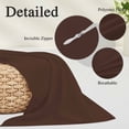 thumbnail image 2 of Brown Pure Color Pillow Covers, Linen Long Throw Pillow Case, Aesthetics Contemporary Luxury Holiday Pillow Protector Decorative Cushion Cover for Living Room/Bedroom 20" x 30", 2 of 8
