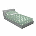 thumbnail image 3 of Green Bedding Set with Sheet & Covers, Greek Inspired Romance Cupid Silhouette Pattern with Little Hearts Print, Printed Bedroom Decor 2 Shams, 4 Sizes, Jade Green Purple Cream, by Ambesonne, 3 of 3
