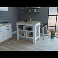 thumbnail image 2 of FMFURNITURE Brooklyn Kitchen Island with Open Storage Engineered Wood Light Oak, 2 of 4