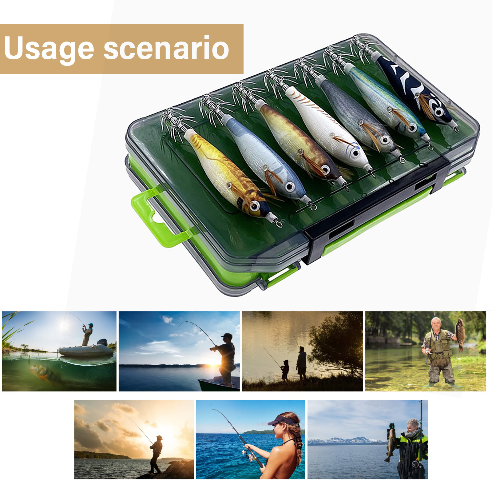 KUFptva 14Pcs Cuttlefish Hook Fishing Lures Shrimp Lures Baits Squid Jigs 9g Glow Jigs Hook Fluorescent Squid Jigs Hard Baits