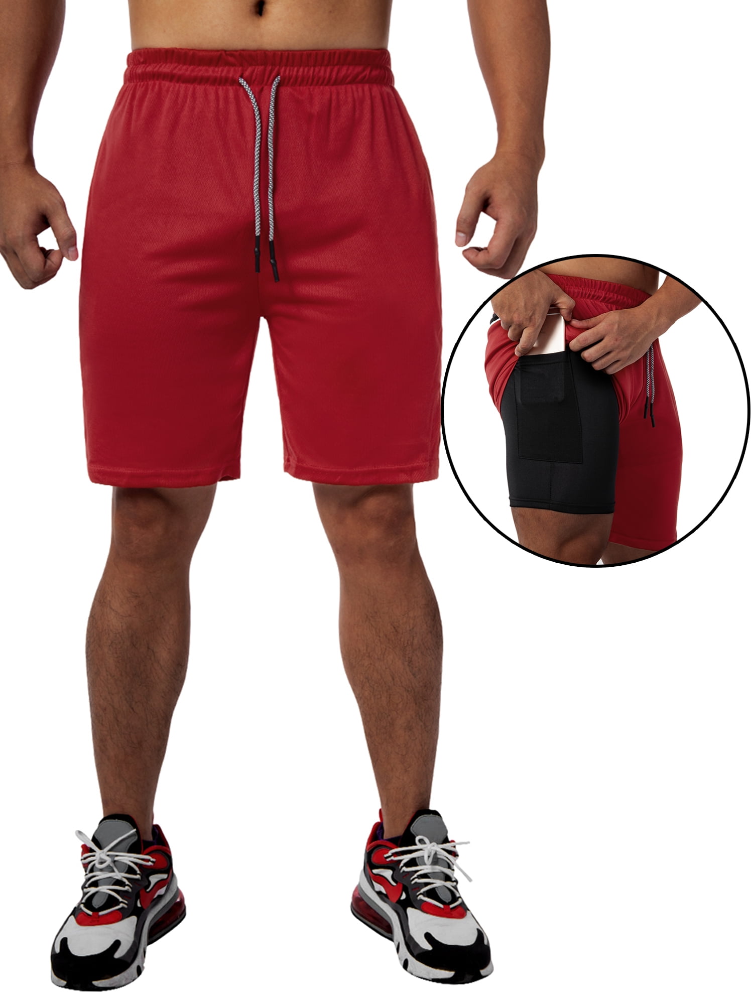 Mens Sport Shorts Workout Running Shorts QuickDry Lightweight Athletic