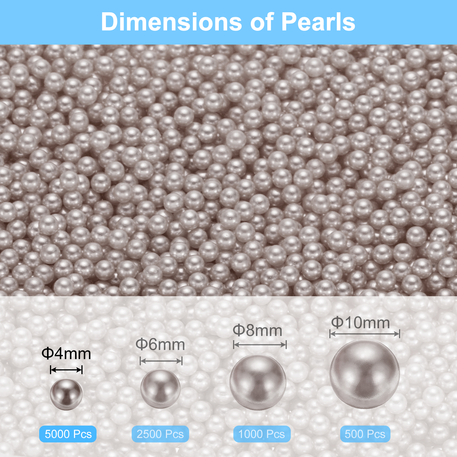 Unique Bargains Faux Pearl for Crafting No Hole Pearls for Vase Fillers Brown