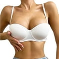 thumbnail image 4 of SMihono Sales Women's Push Up Strapless Bra Thick Padded Underwire Convertible Multiway Bras Removable Shoulder Strap Daily Bra White 6, 4 of 5
