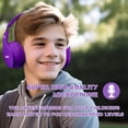thumbnail image 2 of MIDOLA Kids Headphones Bluetooth 5.3 Wireless 60H Play Time Volume Limit 85/110dB Over Ear Foldable Protection Headset/Wired AUX Cord Mic for Child Boy Girl Travel School Phone Pad Tablet Purple, 2 of 5