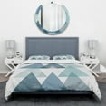 thumbnail image 2 of Designart 'minimal Triangles IV Blue' Geometric Bedding Set - Duvet Cover & Shams, 2 of 4