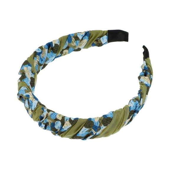 Unique Bargains 1 Pc Fashion Elegant Pleated Headband for Women for Girls 6.10"x5.12" Green