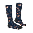 thumbnail image 3 of Balery Autumn Leaves With Blue Printed Novelty Socks Men's Women's Crew Socks Sports Socks Knee High Socks Cotton Socks Quirky and Cool Socks, 3 of 9
