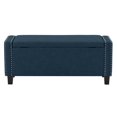 thumbnail image 2 of Pouf de rangement rectangulaire d'intérieur CorLiving Boston, rembourré en tissu, bleu marine, 2 of 9