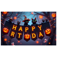 thumbnail image 1 of Halloween Theme Banner Decorative Creative Polyester Material for Birthday Party Holiday Event Indoor Decoration, 1 of 5