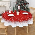 thumbnail image 2 of Nappe de Noël Flocon de Neige Ronde - Nappe de Noël Imperméable et Lavable Couverture Décorative de Table pour Fête Extérieure, Intérieure Cuisine Salle à Manger, 60 Pouces, 160GSM, 2 of 6