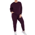 thumbnail image 4 of Terra & Sky Women's Plus Size Fleece Sweatshirt & Sweatpant 2-Pack, 4 of 8