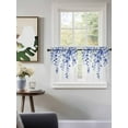 thumbnail image 3 of Eucalyptus Leaves Blue Tier Curtains 36 Inch Length,Sheer Curtains for Bedroom Living Room,Watercolor Spring Botanical Rod Pocket Voile Drapes Kitchen Curtains Small Half Window 27.5"x36" 2 Panels, 3 of 7