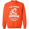 thumbnail image 2 of OXI Crewneck Sweatshirt - A Day Without Fishing, Basic Casual Sweatshirts for Men's and Women Fleece Sweatshirt Long Sleeve - Orange Medium, 2 of 2