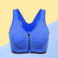 thumbnail image 3 of Front Zipper Sports Underwear Shockproof Running Fitness Sports Vest Yoga Bra for Workout - Size M (Blue), 3 of 4