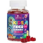 Fiber Gummies for Kids, Daily 4g Gummy Fiber Supplement, Prebiotic Digestive Health Support - Nature's Plant Based Soluble Fiber, Supports Regularity & Digestion for Kids Non-GMO - 60 Gummies