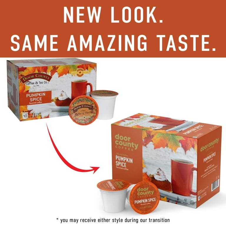 Door County Coffee Season Nut Pumpkin Spice Flavored K Cups Medium Roast 10 Count Walmart