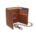 thumbnail image 5 of Men's Biker Chain Trifold Wallets - RFID Blocking Distressed Croco Leather Biker Chain Wallet With Snap Closure Croco Tan, 5 of 7