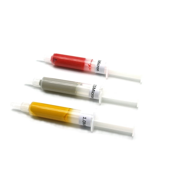 TMAX 3 pc 5 Gram Diamond Lapping Paste Polishing Compound Syringes Finishing Set 0.5, 1.0, 3.5 Micron (Grit 30,000, Grit 15,000, Grit 6,000) for Jewelry, Metal, Ring, Gemstone, Glass, Coin