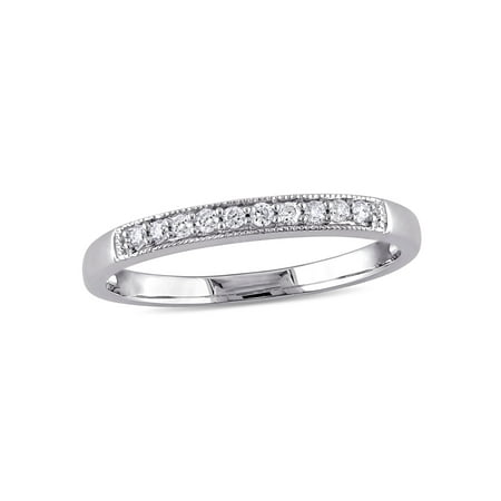 Miabella 1/10 Carat T.W. Diamond 10kt White Gold Wedding Band