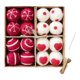 thumbnail image 3 of 16 piezas de adornos de bolas de Navidad perfecl decoración navideña adornos colgantes ligeros para Navidad para oficina festival compromiso Rojo, 3 of 8