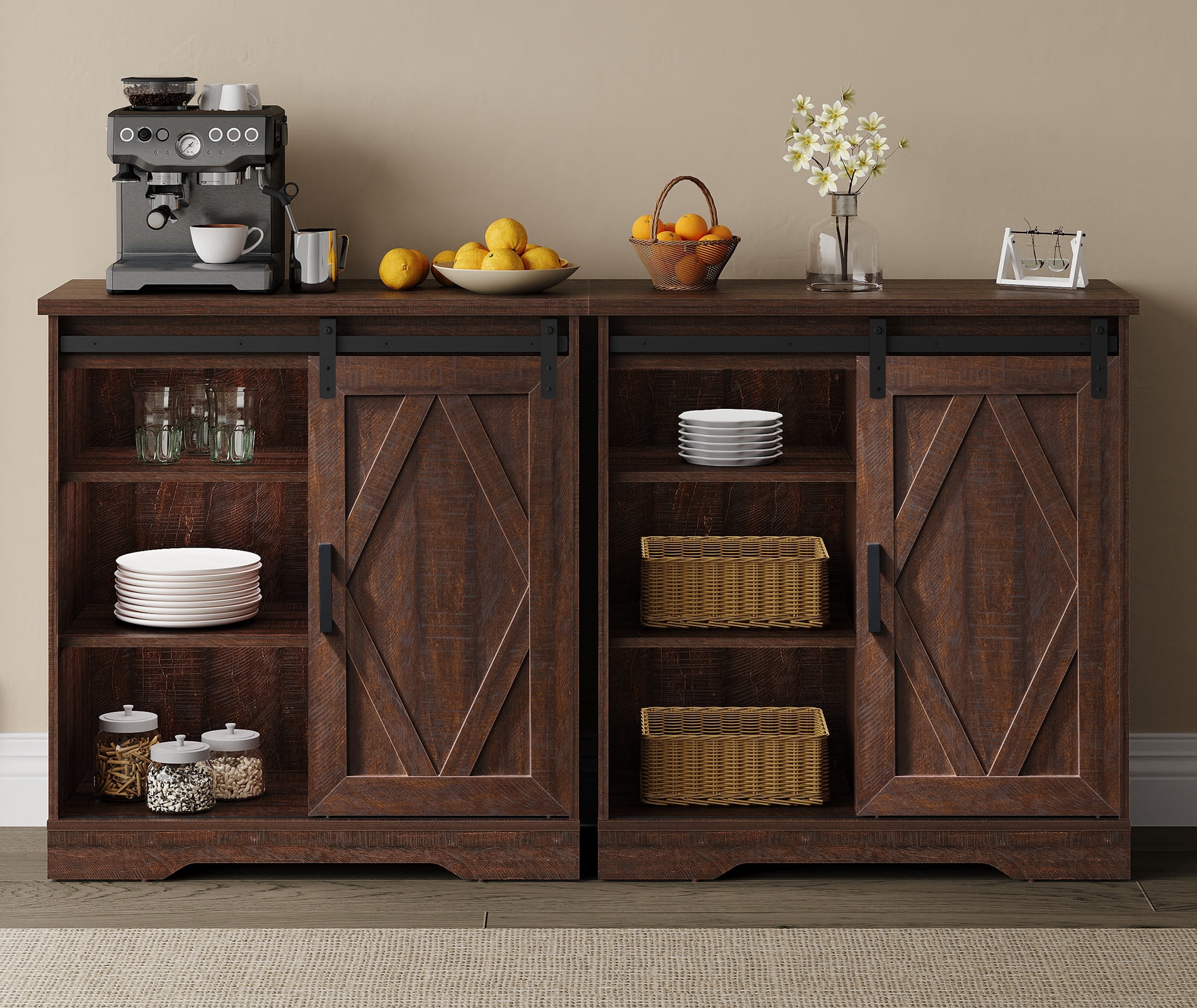 Buffets & Sideboards Buffet Table 2 in 1 Bar with 2 Doors for