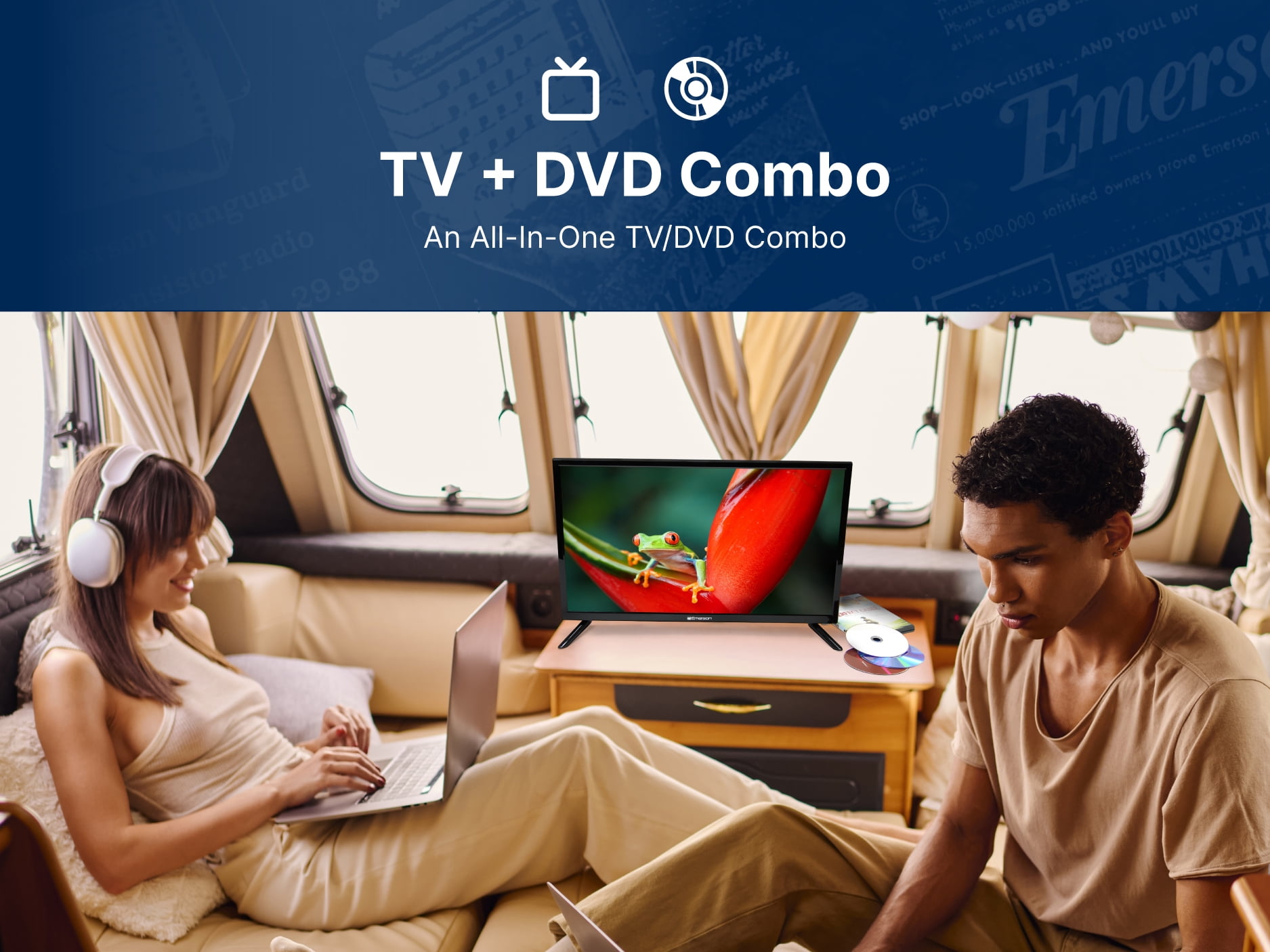 Emerson 24" 720p LED TV with DVD Player, ETD-2450