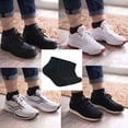 thumbnail image 4 of 6 Pairs Men's Cotton Solid Black Gray Athletic Cushioned Ankle Quarter Socks Size 9-11, 4 of 7