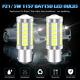 thumbnail image 5 of 2× 1157 P21/5W 380 BAY15D CAR STOP TAIL BRAKE LED BULBS LAMP LIGHT 33 SMD 12V, 5 of 6
