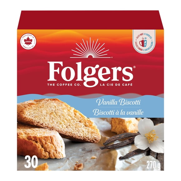 Folgers Vanilla Biscotti K-Cup Coffee Pods 30 Count, 30 K-Cups, 270 g