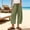Mint Green, variant on Sevevn Women Lightweight Linen Wide Leg Capri Pants Drawstring Elastic Waist Casual Cropped Culottes with Pockets Light Blue M