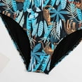 thumbnail image 4 of WREESH Womens One Piece Swimsuits Swimsuit Bikini Leopard Print Ruffled Swimsuit Bikini (With Chest Pad Without Steel Support) Sleeveless Bathing Suits Blue, 4 of 7