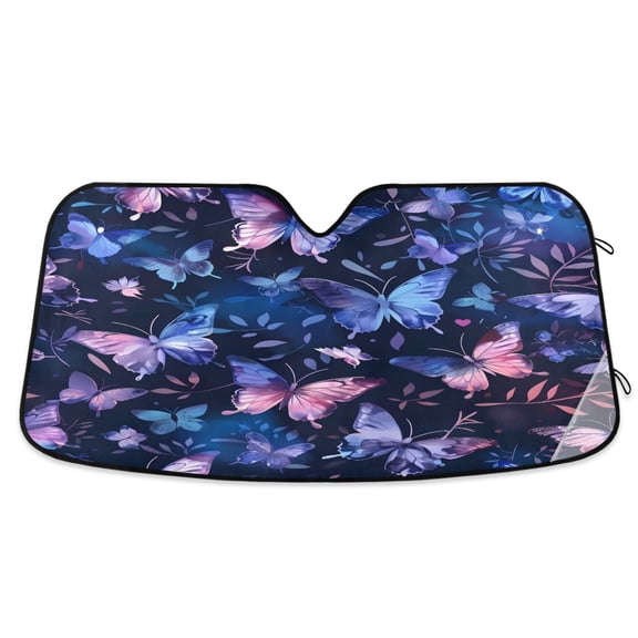 ALAZA Butterfly Leaves Windshield Sun Shade Car Foldable Visor Block UV Rays Protector 55"x27.6"
