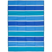 Mainstays Olefin 5'x7' Blue Stripe Outdoor Family Beach Mat