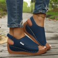 thumbnail image 6 of KEVCHE Strappy Wedge Sandals for Women, Dressy Summer Ankle Strap Open Toe Arch Support Sandals, Casual Comfortable Vacation Shoes, Plus Size Buttoned Peep Toe Sandals, 6 of 6