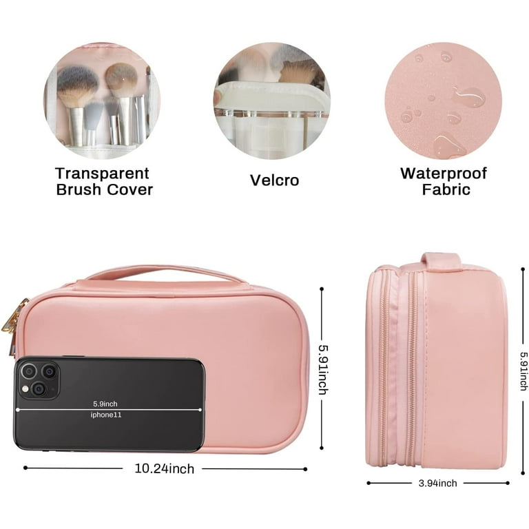 Asge Makeup Bag Cosmetic Bag for Women Cosmetic Travel Makeup Bag Large Travel Toiletry Bag for Girls Make Up Bag Brush Bags Reusable Toiletry Bag