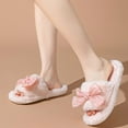 thumbnail image 5 of AURIGATE Women's Fuzzy Slippers with Bow and Memory Foam, Ladies Cute Slip-on House Slippers for Indoor Use Christmas Gift, 5 of 5