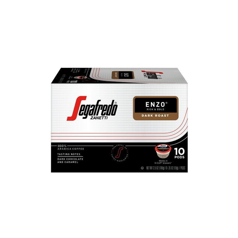 Segafredo Zanetti Single-Serve Coffee Pods, Enzo Dark Roast, 10 Ct