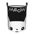 thumbnail image 6 of Lsque Cat Meow pattern Laundry Hamper Basket, Tall Woven Rope Hamper Basket for Clothes, Lightweight Storage Basket, Collapsible Waterproof-Small, 6 of 8