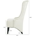 thumbnail image 3 of High Back Armless Dining Chair, Retro Wing Back King Throne Chair with Curved Backrest and Birch Legs, PU Leather Upholstered Accent Chair Side Chair for Living Room Dining Room Bedroom, White, 3 of 7