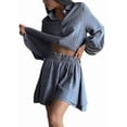 thumbnail image 3 of 2 Piece Sets for Women Matching Two Piece Fashion Oversized Shirts and Shorts Spring Outfit Gray XL, 3 of 7