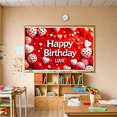 thumbnail image 6 of Red Love Themed Happy Birthday Banner with Heart Balloons and Decorations Background Backdrop Party Supplies Photography Props Birthday Decoration Birthday Party Decorations, 6 of 8