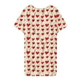 thumbnail image 2 of Jamicy Sleep Dress for Women Valentine's Day Gifts for Wives Nightgowns for Women Plus Size Sleep Shirts Womens Nightgown Short Sleeves Print Night Shirts Soft Sleepwear, 2 of 5