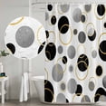 thumbnail image 4 of Black Polka Dots Shower Curtain Set - Long 72" x 84" Washable Bathtub Curtain with 12 Hooks, Modern Abstract Art Waterproof Fabric Stall Shower Curtains for Bathroom/Bathtub Décor, 4 of 6