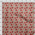 thumbnail image 4 of oneOone Cotton Poplin Red Fabric Asian Floral Quilting Supplies Print Sewing Fabric By The Yard 42 Inch Wide, 4 of 4