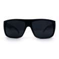 thumbnail image 5 of Classic Manly Rectangular Sporty Wrap Biker Style Plastic Sunglasses Matte Black, 5 of 8