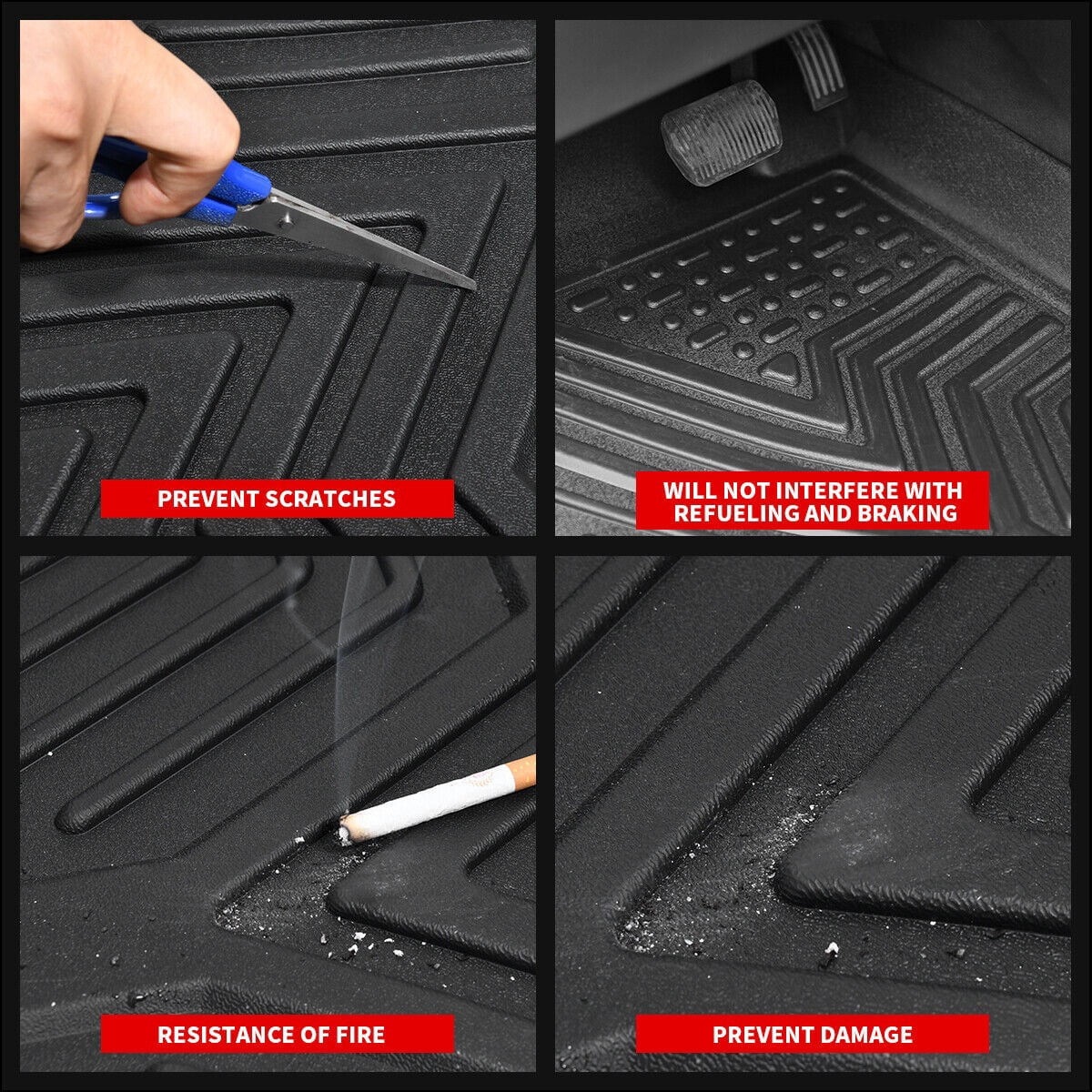 RVNI Floor Mats for 2015-2023 2024 Ford F-150 SuperCrew Cab, 1st & 2nd Row All Weather Protection