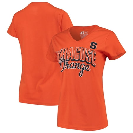 Syracuse Orange Photo - Women's Russell Orange Syracuse Orange Arch V-Neck T-Shirt