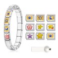 thumbnail image 1 of Italian Charms Bracelet Sets with 1Pcs Starter Bracelet 9Pcs Star & Celestial Themed Charms 9mm Italian Modular Charm Bracelet Personalized DIY Module Jewelry Gifts, 1 of 7